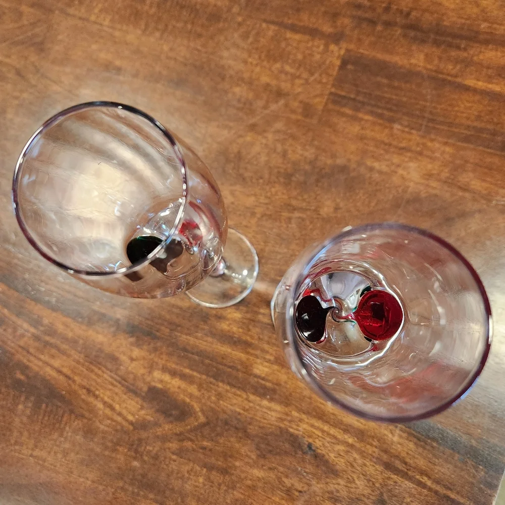 Set of 2 Pier 1 Swirl Stem Holiday Champagne Glass Flutes